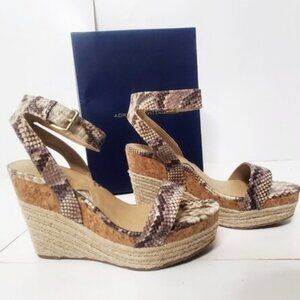 Adrienne Vittadini Snake Print Wedges Platform Sandals  (New with Box) Size 8.5